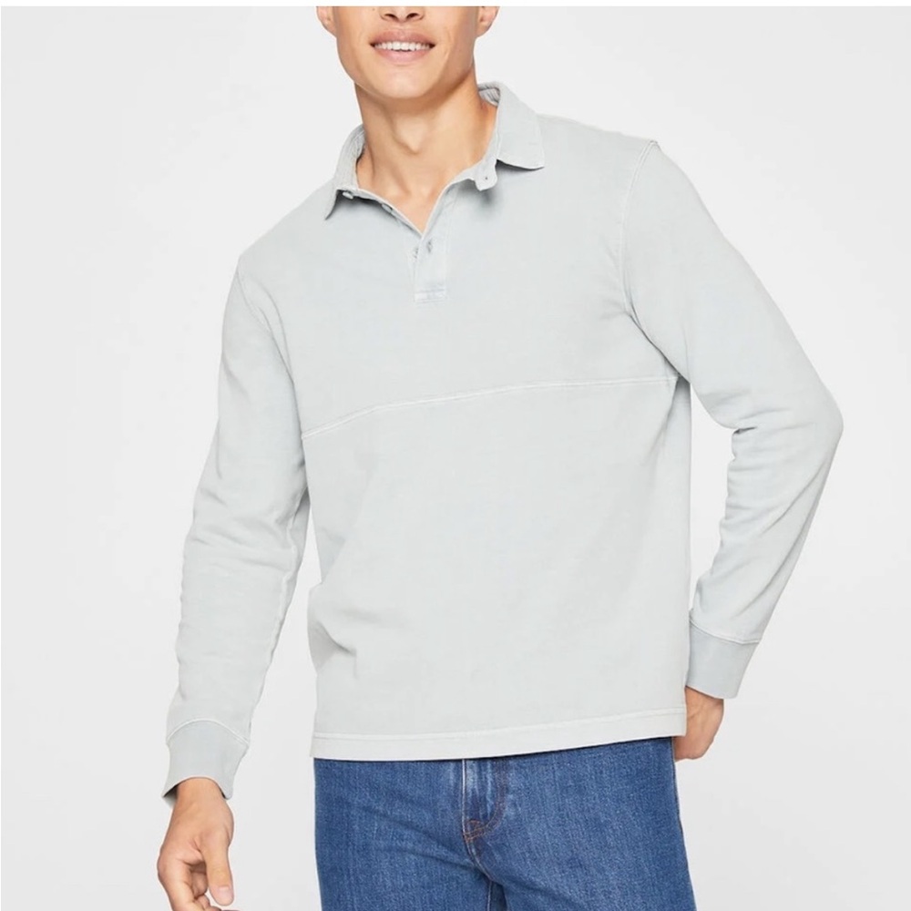 Men’s Club Monaco Grey Polo Rugby, Medium
